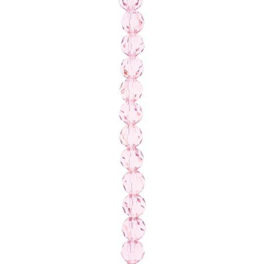Preciosa Light Rose Glass Crystal Round Beads, 6mm by Bead Landing&#x2122;